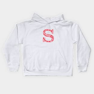 Letter S Red Pink Kids Hoodie